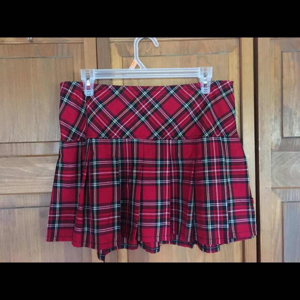 Royal Bones red plaid skirt